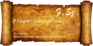 Fityor Szultána névjegykártya